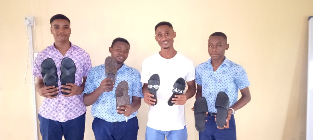 Students with handcrafted projects
